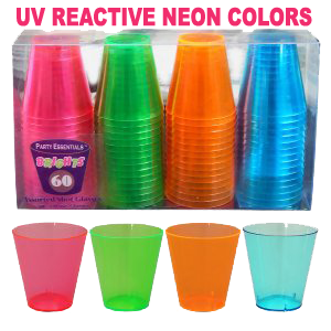 20 Shot Glasses Quality Crystal Clear Shot Coloured Cups Pack of Plastic Colour Shot and Desert Glass Strong Durable Hard Plastic